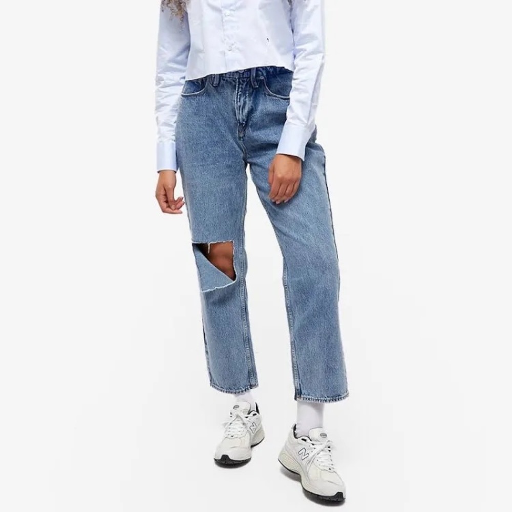 NWT Good American Good 90s Duster Straight Leg Jean in Blue950 - Picture 4 of 8